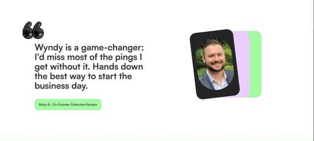 Wyndy Testimonials Preview