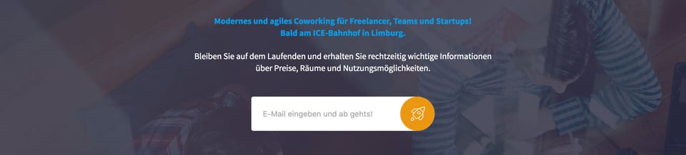 Newsletter section on Coworking Limburg section design