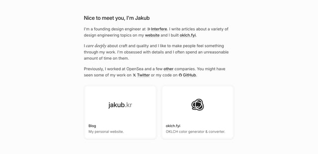 Interfaces Magazine Biography Section