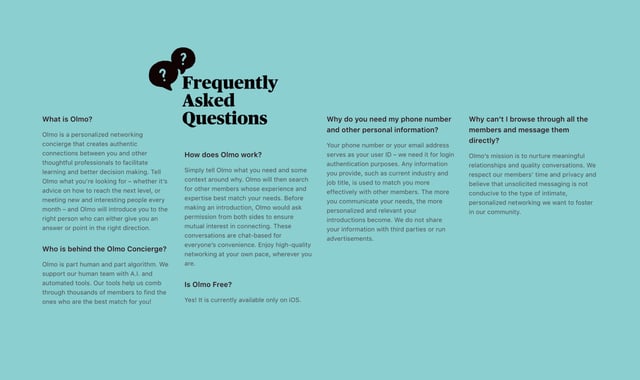 Olmo FAQ Grid Preview