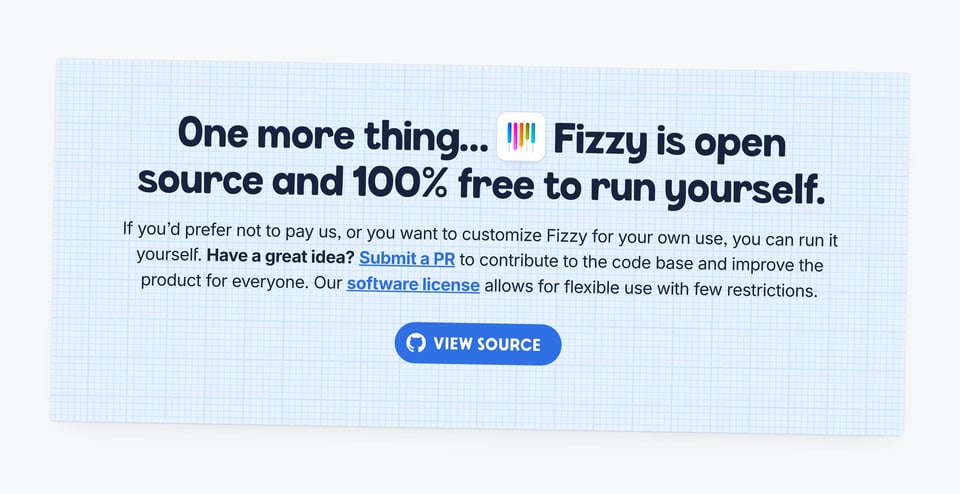 Call-To-Action Footer section on Fizzy section design