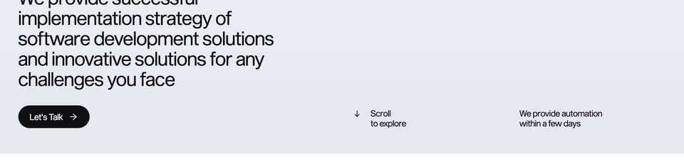 Scroll Hint section on Xizt Agency section design
