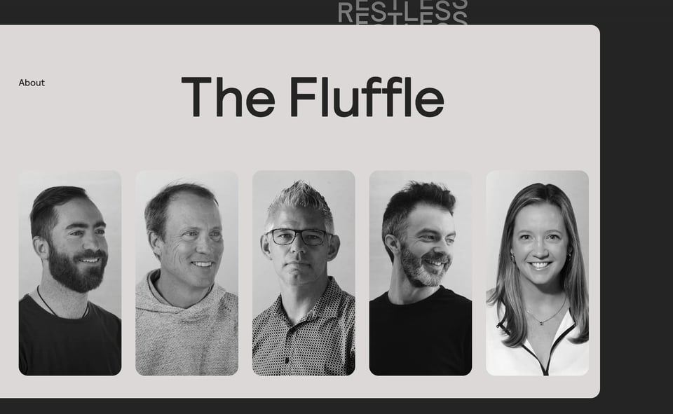 Team section on Restless Rabbit Creative section design