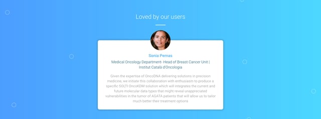OncoKDM Testimonials Preview