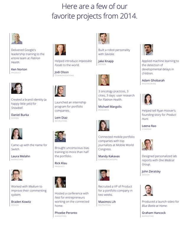 Google Ventures: Year in Review 2014 Testimonials Preview