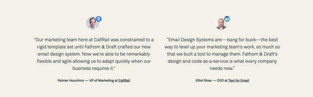 Email Design Systems Testimonials Preview