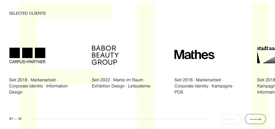 Client Logo Row section on yella park section design