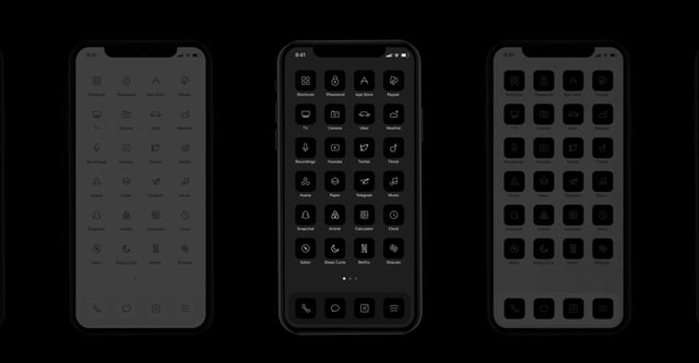 Minimalist iOS 14 Icons Device Mockup Preview