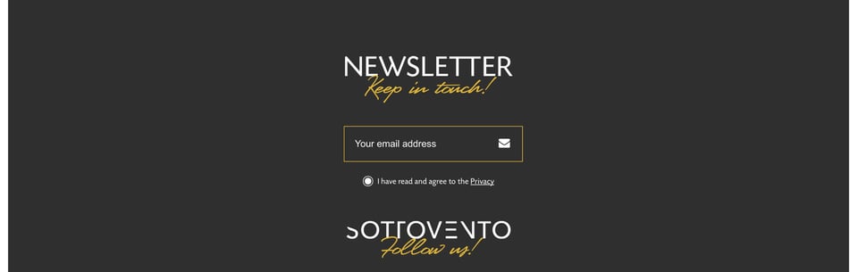 Newsletter section on Sottovento Club section design