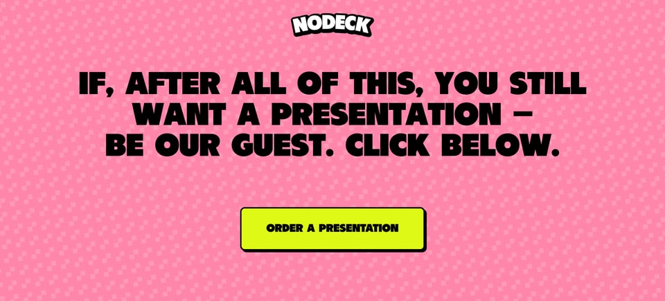 Call-To-Action Footer section on Nodeck section design