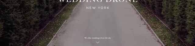Wedding Drone New York Scroll Hint Section