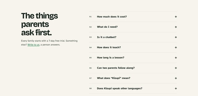 FAQ Accordion section