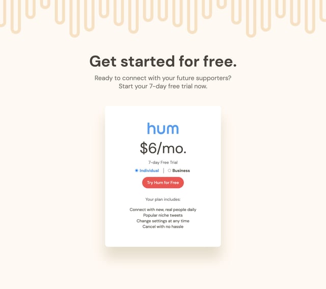 Hum Pricing Table Preview