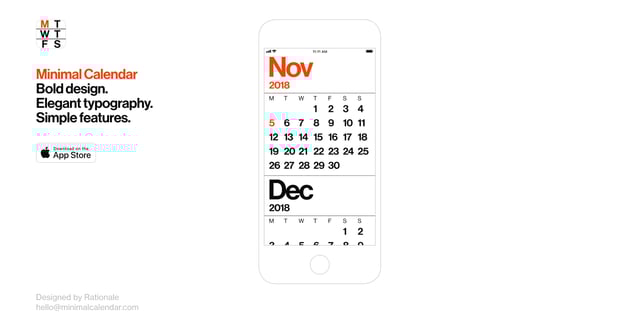 Minimal Calendar Device Mockup Preview