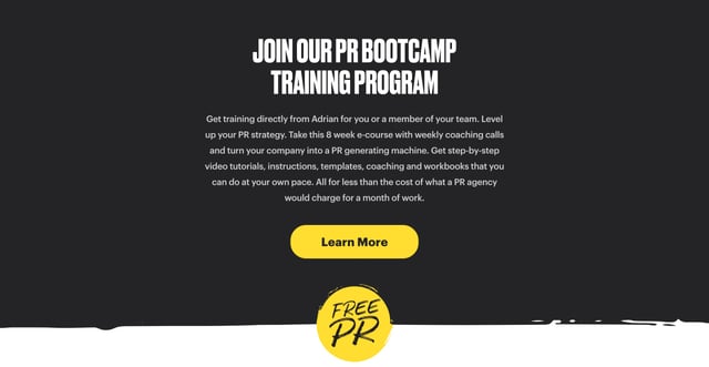 Free PR Book Call-To-Action Footer Section