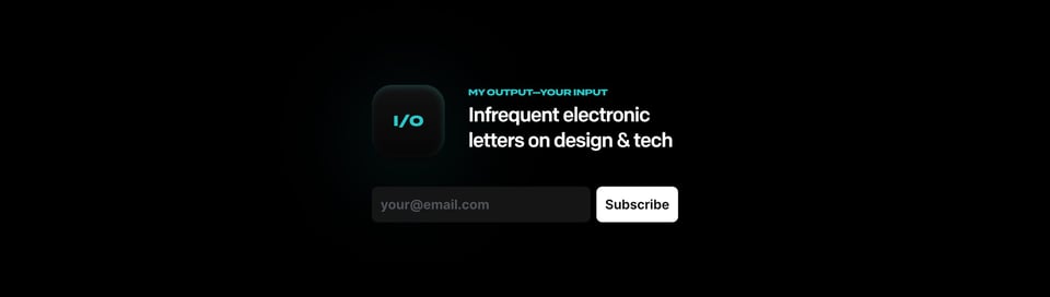 Newsletter section on Glyphs by Traf section design