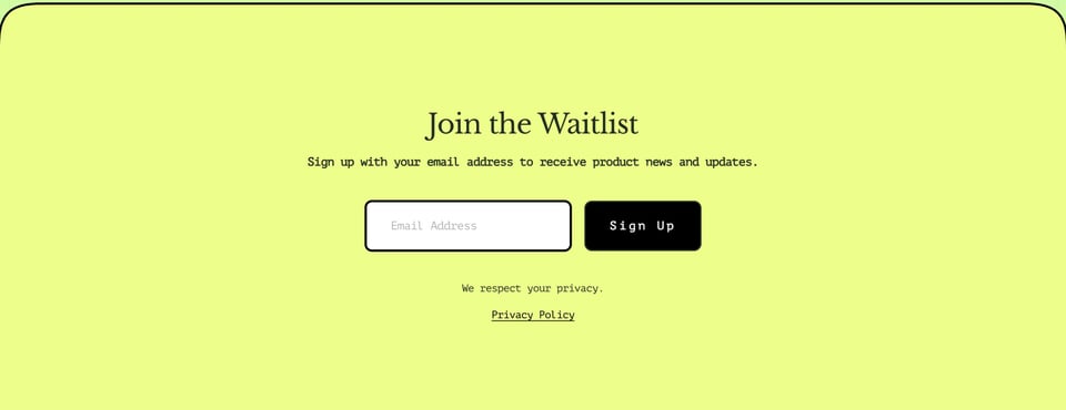 Waitlist or Beta Sign Up section on Daisy AI section design