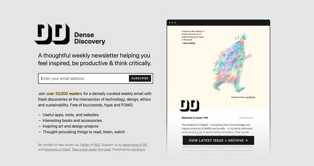 Dense Discovery Newsletter Preview