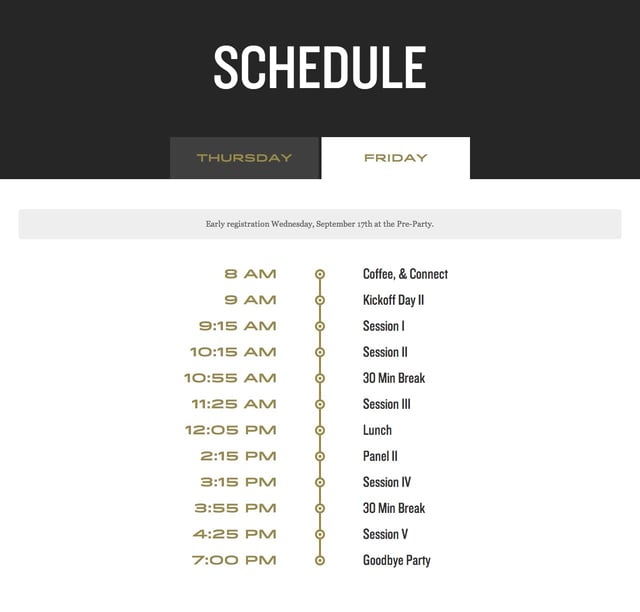 Circles: A Creative Conference Timeline Section