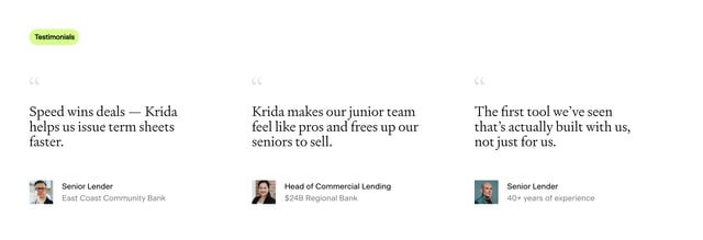 Krida Testimonials Preview