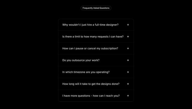 Konfekt Studio FAQ Accordion Preview