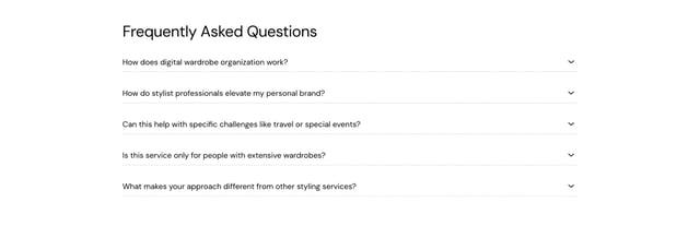 Rysa FAQ Accordion Preview