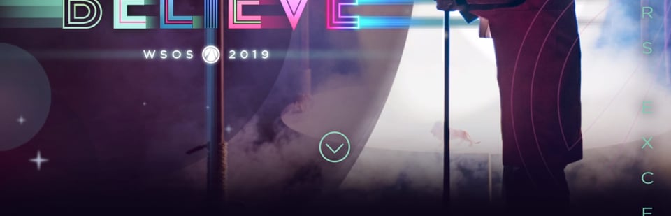 Scroll Hint section on The World Series of Sales 2019 section design