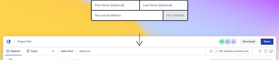 Scroll Hint section on Echo section design