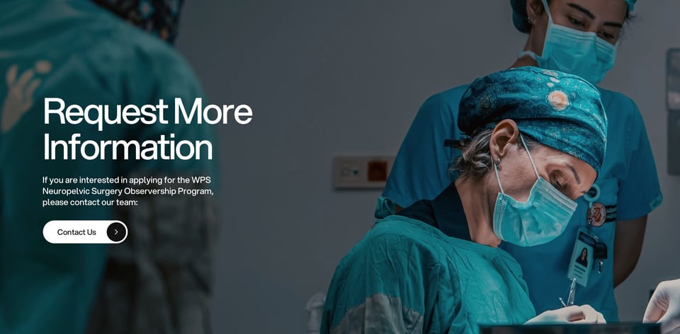 Call-To-Action Footer section on Neuropelvic Surgery section design