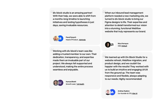 Div Block Studio Testimonials Preview