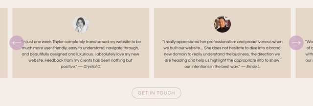 Taylor Web Design Testimonial Slider Preview