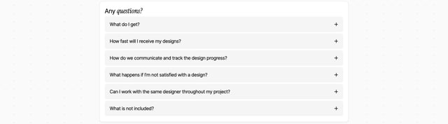 Shapeshyft FAQ Accordion Preview