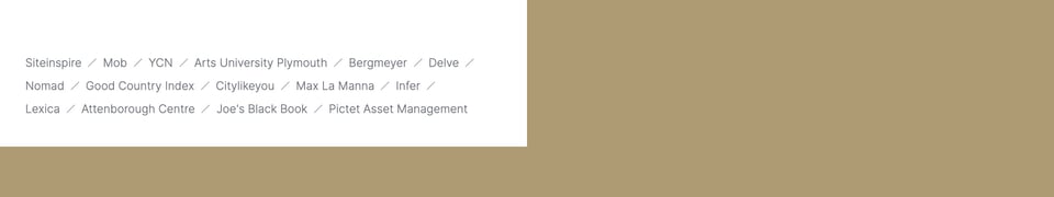Client Name List section on Howells Studio section design