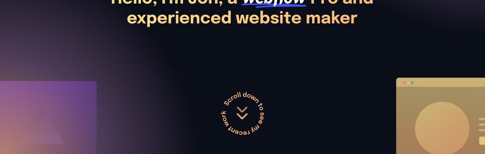 Scroll Hint section on Jon Swain section design