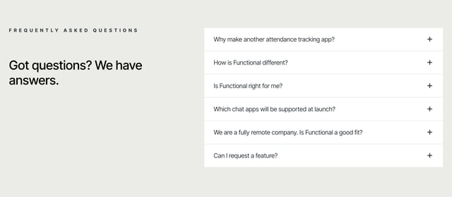 Functional FAQ Accordion Preview