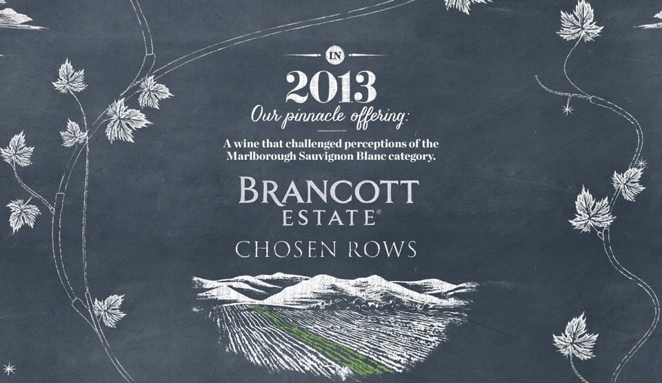 Timeline section on Brancott Estate Pioneers section design