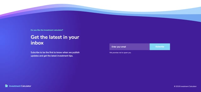 Investment Calculator Big Footer Preview