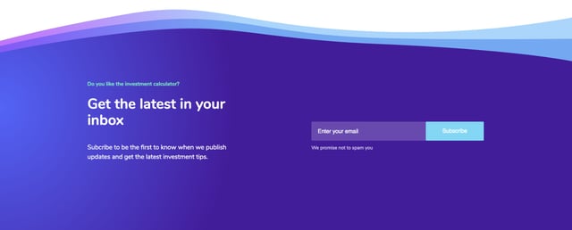 Investment Calculator Newsletter Section