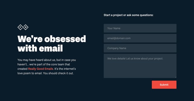 Email Design Systems Contact Form Preview