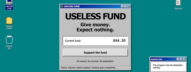 The Useless Fund Call-To-Action Preview