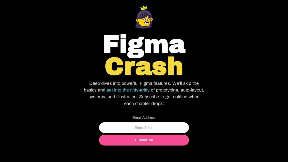 Newsletter section on Figma Crash section design