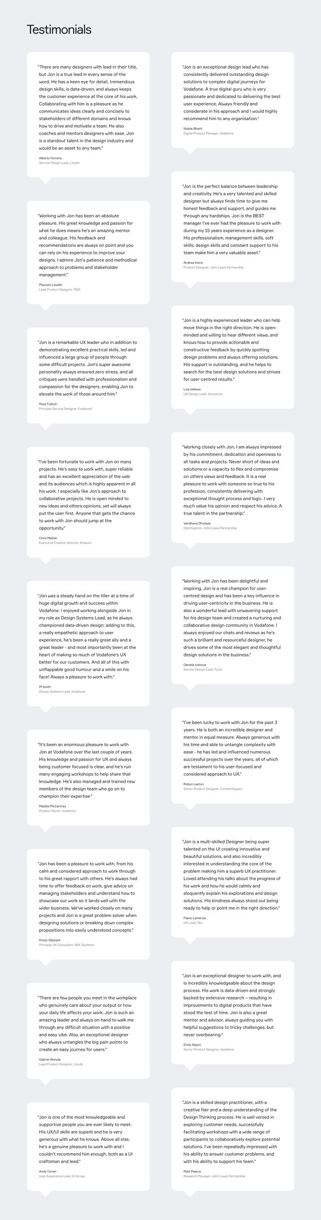 Jon Lamb Testimonials Preview