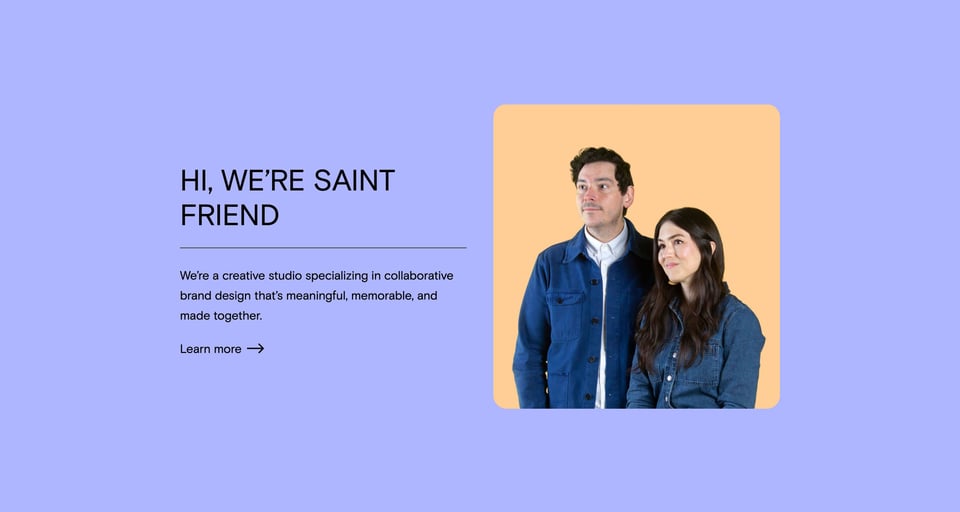 Team section on Saint Friend Collab section design