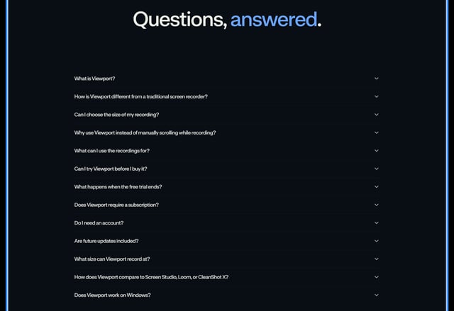 FAQ Accordion section