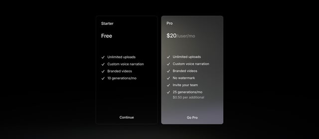 Mainframe Pricing Table Section