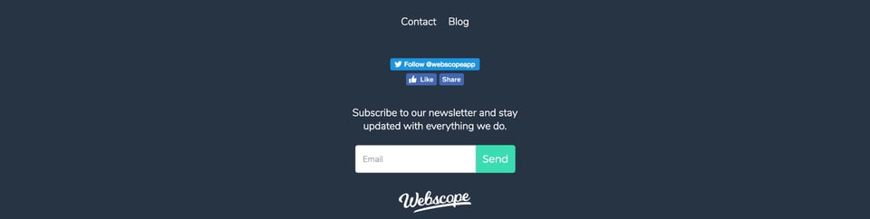 Newsletter section on Webscope section design