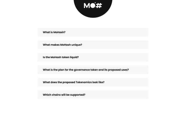 MoHash FAQ Accordion Preview