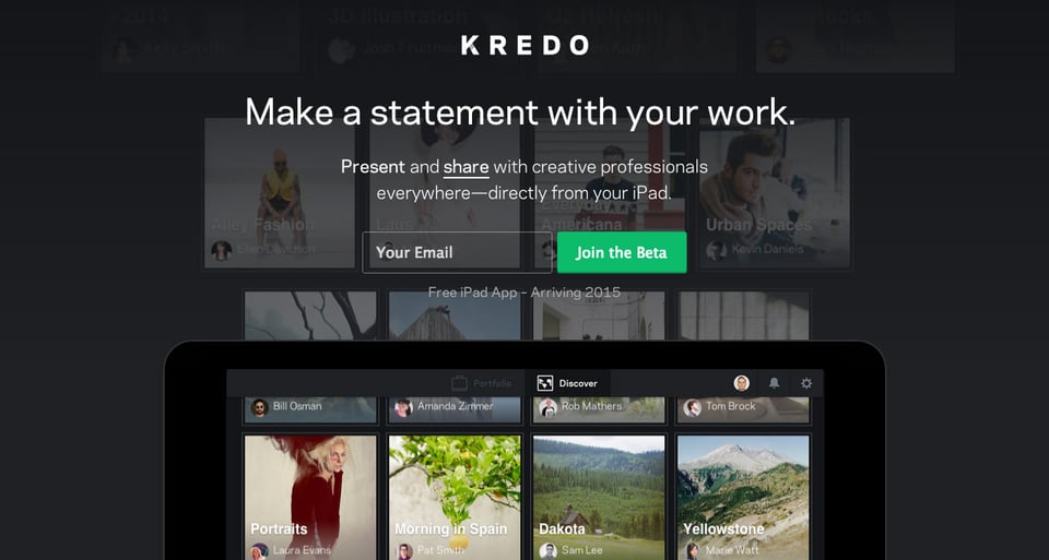 Waitlist or Beta Sign Up section on Kredo section design