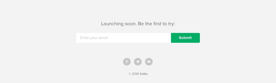 Waitlist or Beta Sign Up section on Settle section design