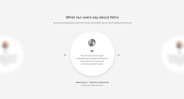 Nitro Testimonial Slider Preview